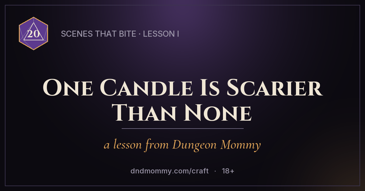 One Candle Is Scarier Than None — Scenes That Bite, Lesson I
